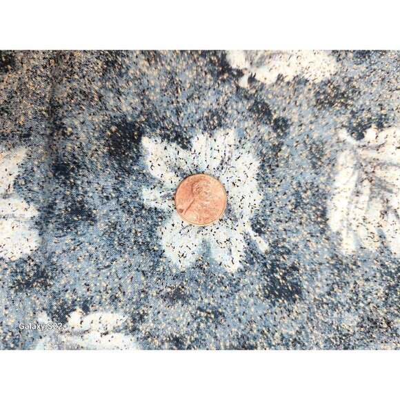 Gold Dust Inspirations Design 2167 Blue Teal Green Leaf Print Fabric 2 yards - Picture 2 of 5